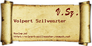 Volpert Szilveszter névjegykártya